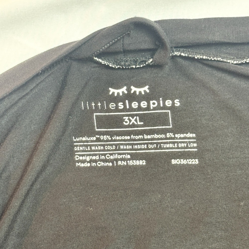 Little Sleepies Women's Signature Bamboo House Robe Size 3XL Solid Black Basic - Picture 3 of 6